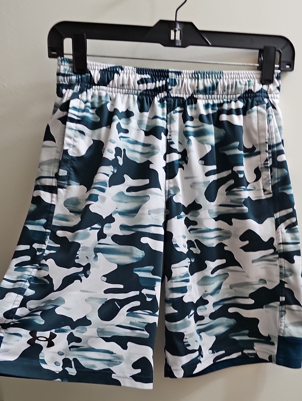 Under Armour Boys' Teal & White Camo Athletic Shorts